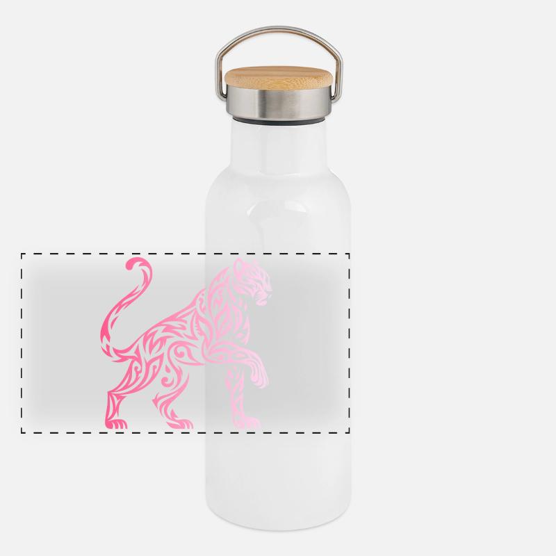 Gradient Tribal Panther Panoramic Thermal Bottle with Bamboo Lid
