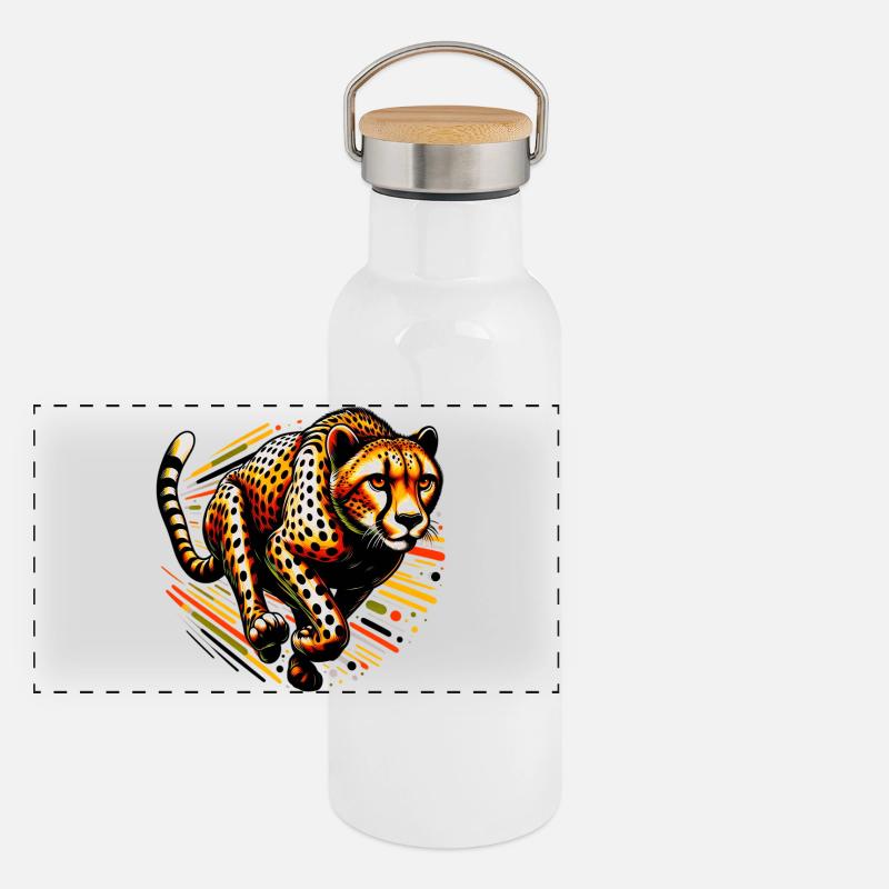 Guépard Gourde isotherme avec bouchon en bambou