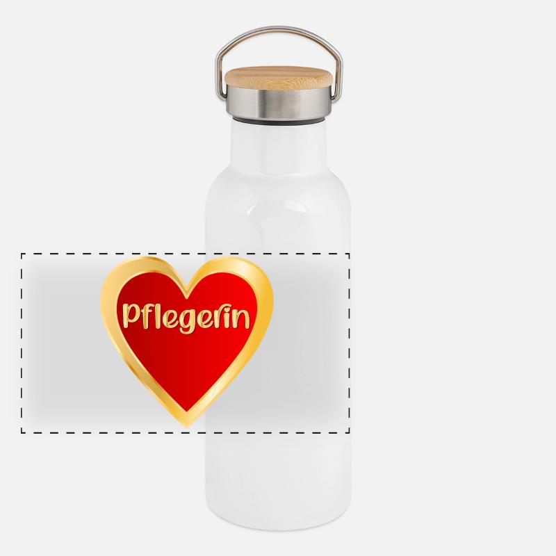 DANKESCHÖN PFLEGE - BERUF PFLEGERIN Panorama Thermosflasche mit Bambusdeckel