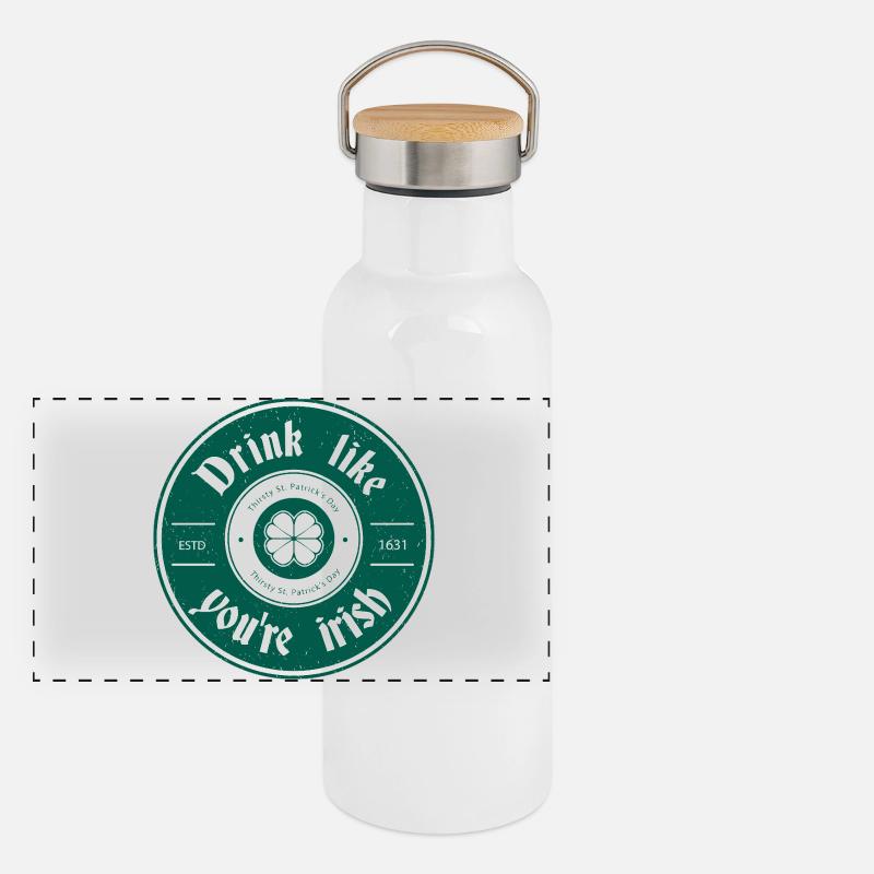 La Saint-Patrick Gourde isotherme avec bouchon en bambou