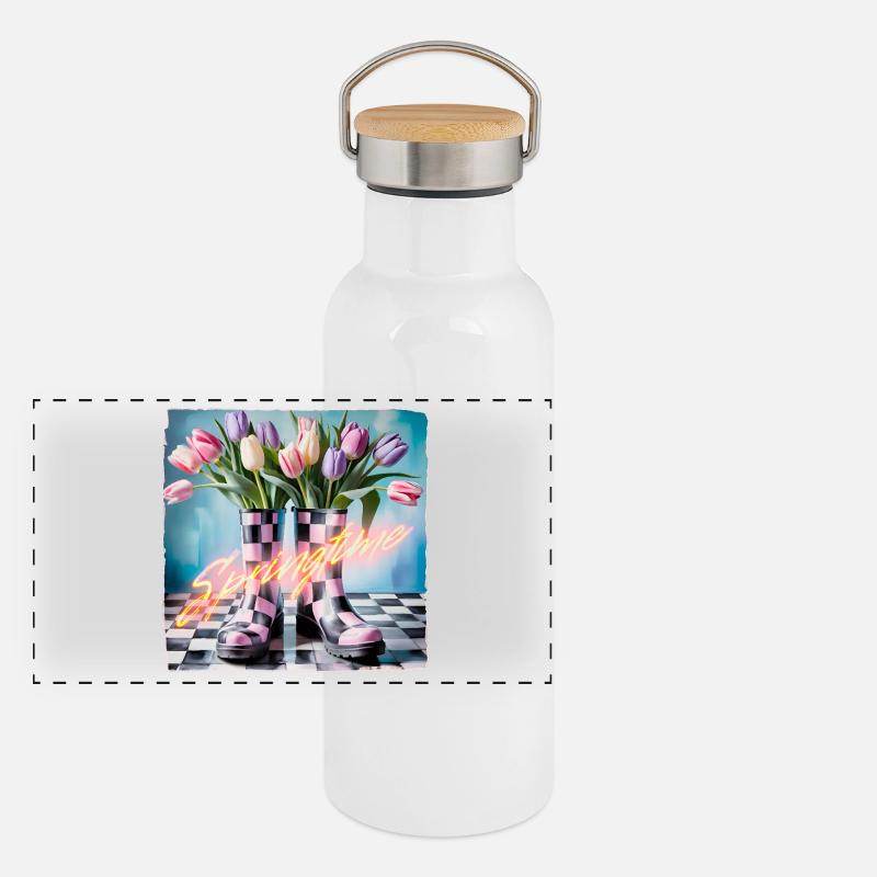 C’est le printemps... Gourde isotherme avec bouchon en bambou