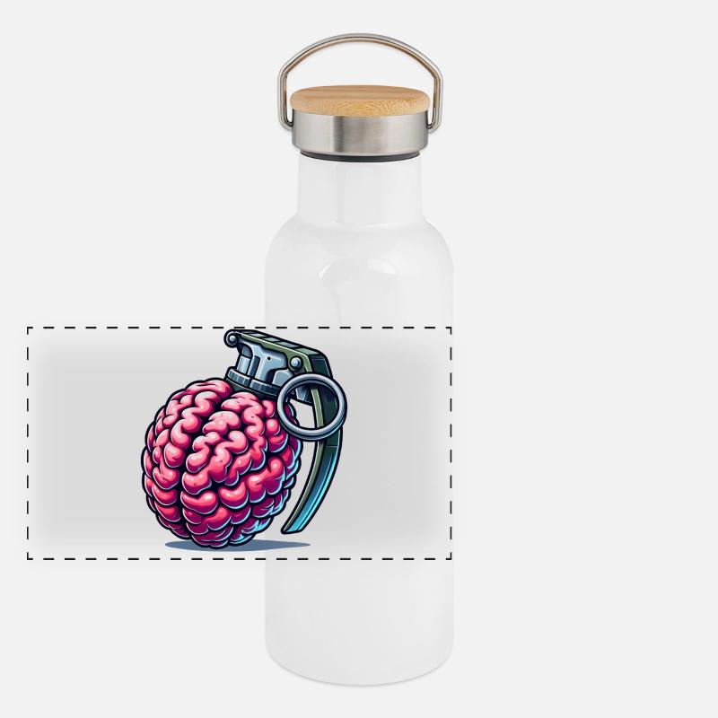 Brain Grenade – Explosive Thoughts Panoramic Thermal Bottle with Bamboo Lid