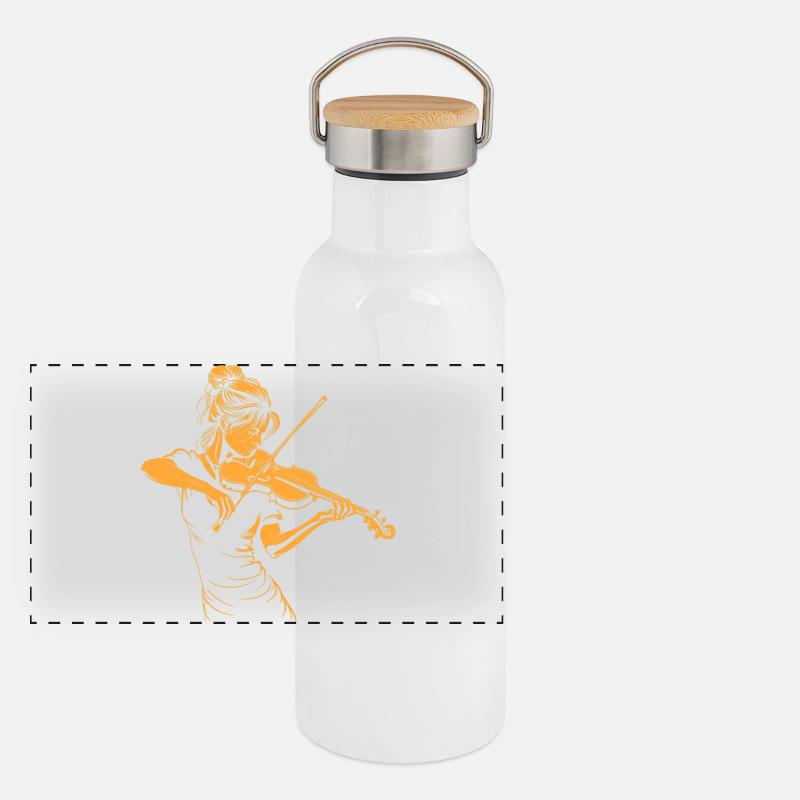 Violon Fille Graphique Gourde isotherme avec bouchon en bambou
