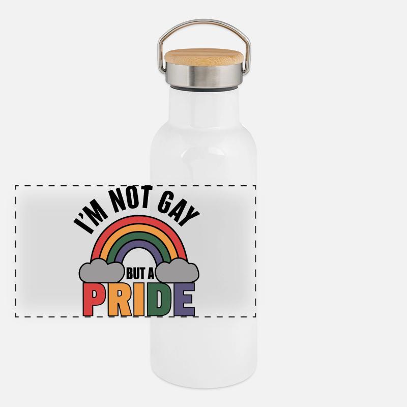 Prideful Statement - Panoramic Thermal Bottle with Bamboo Lid - white