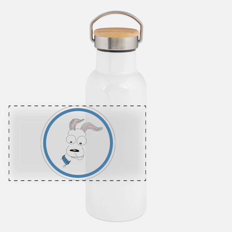 Hund Panorama Thermosflasche mit Bambusdeckel