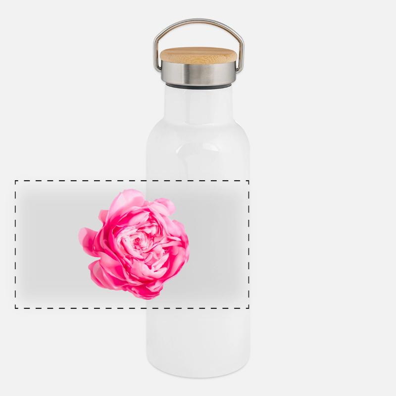 Fleur Princesse Alexandra de Kent Rose Gourde isotherme avec bouchon en bambou