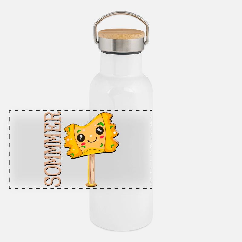 SOMMER EISCREME MAULTASCHEN Panorama Thermosflasche mit Bambusdeckel