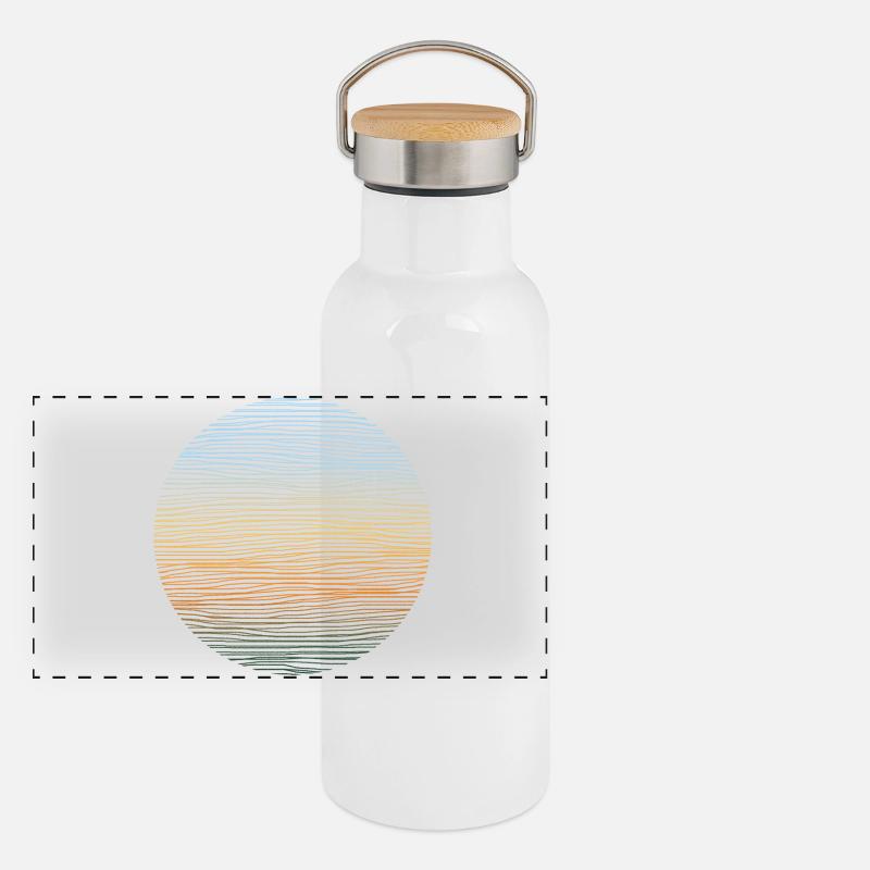 Aventure Abenteuer Illustration Gourde isotherme avec bouchon en bambou