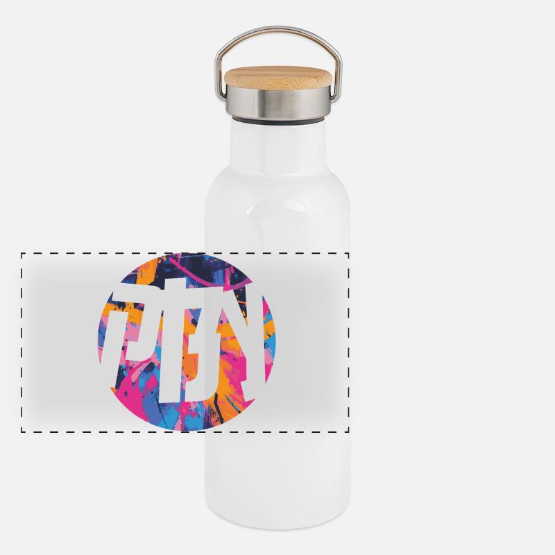 LOGO PBY 2025 Gourde isotherme avec bouchon en bambou