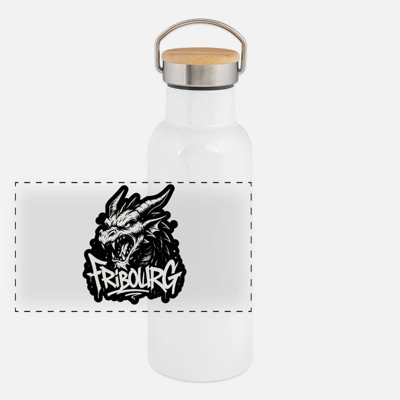 Panorama Thermosflasche mit Bambusdeckel