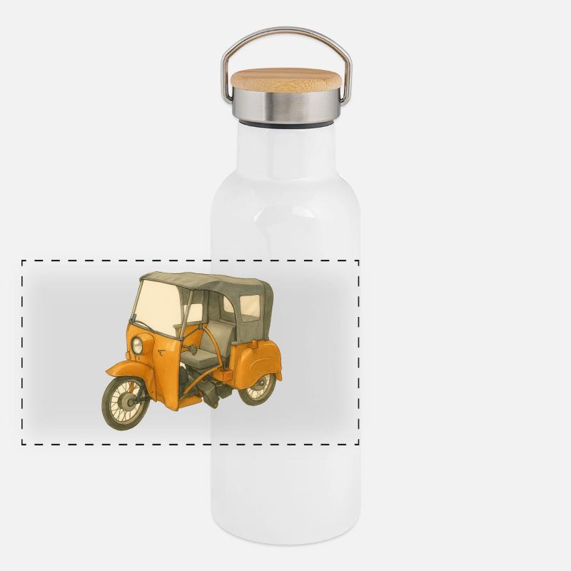 Krause Duo als Comic Panorama Thermosflasche mit Bambusdeckel