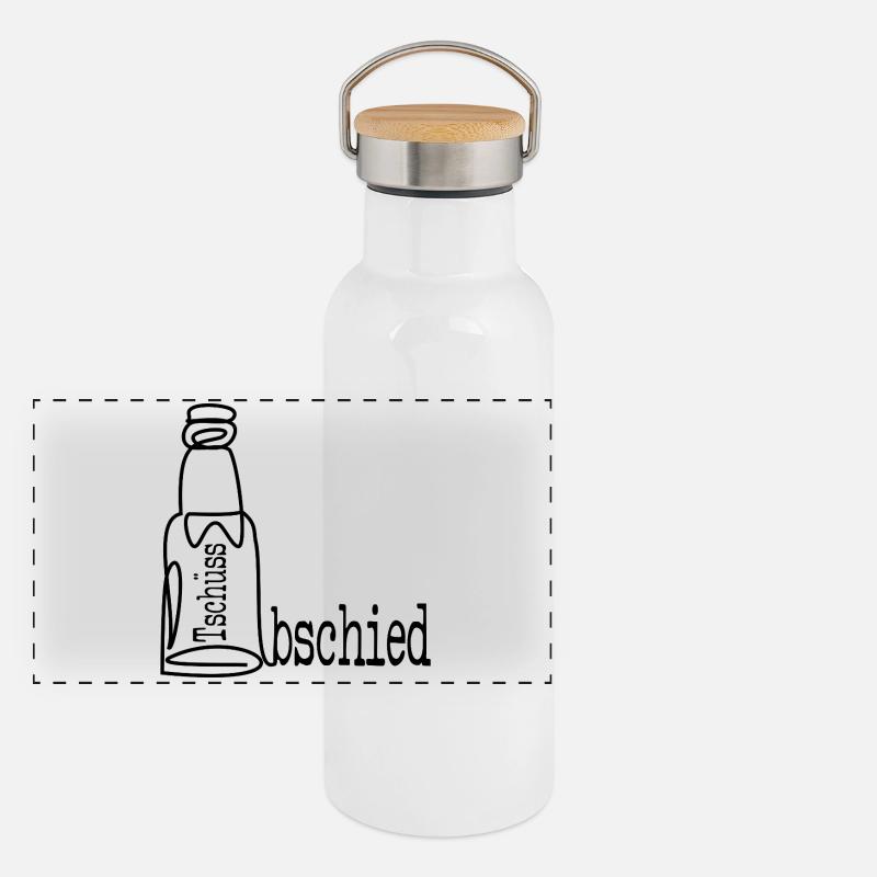 ABSCHIEDSPARTY ABSCHIED BIER Panorama Thermosflasche mit Bambusdeckel