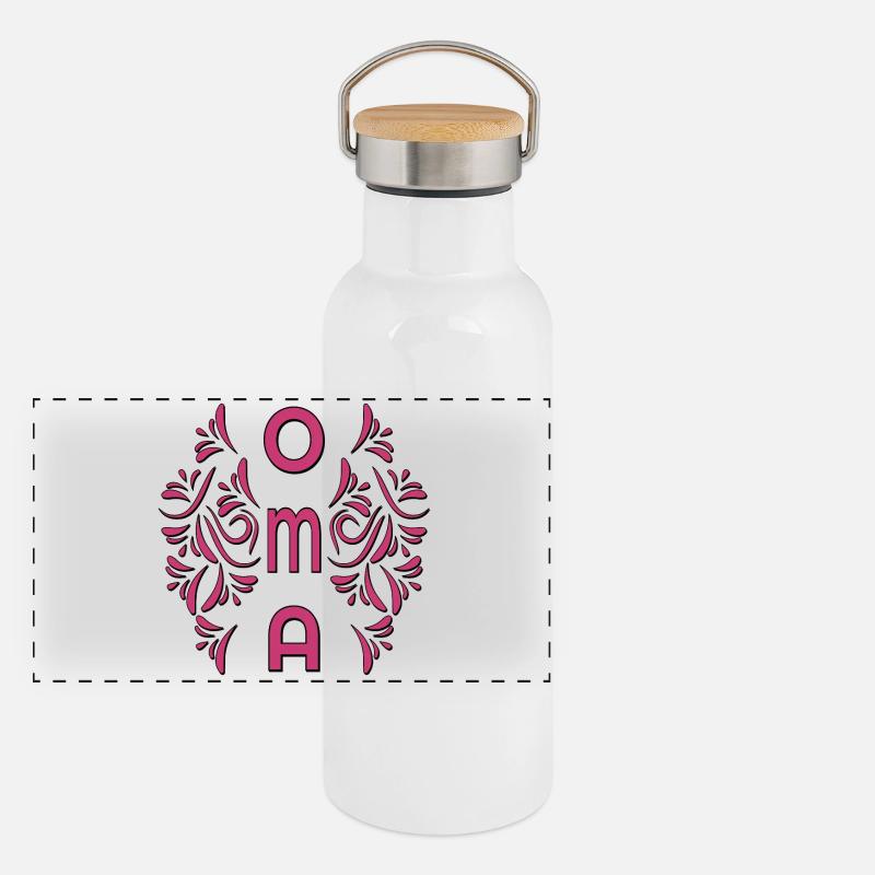 ORNAMENTE MUTTERTAG - OMA WERDEN Panorama Thermosflasche mit Bambusdeckel