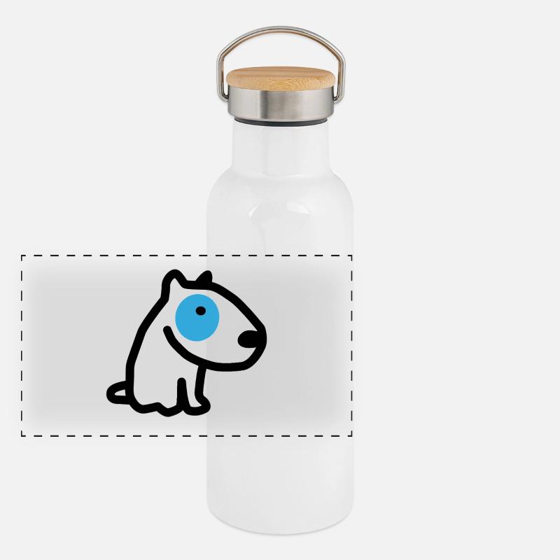 CORSO LE CHIEN à l'oeil bleu Gourde isotherme avec bouchon en bambou