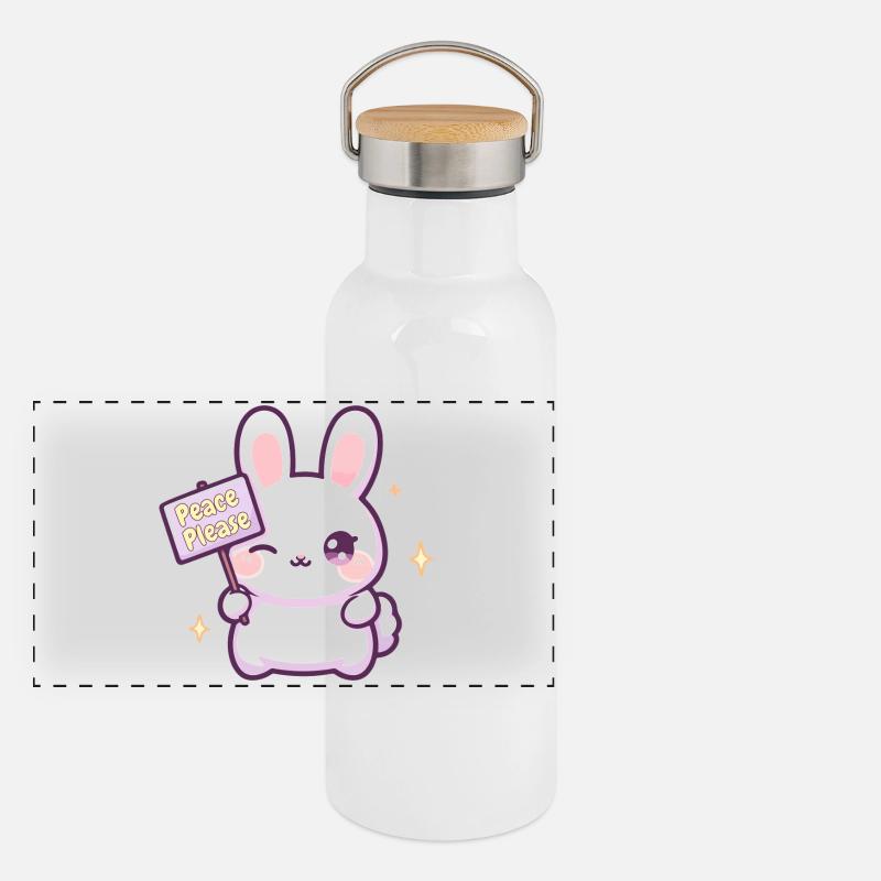 Peace Please Panoramic Thermal Bottle with Bamboo Lid