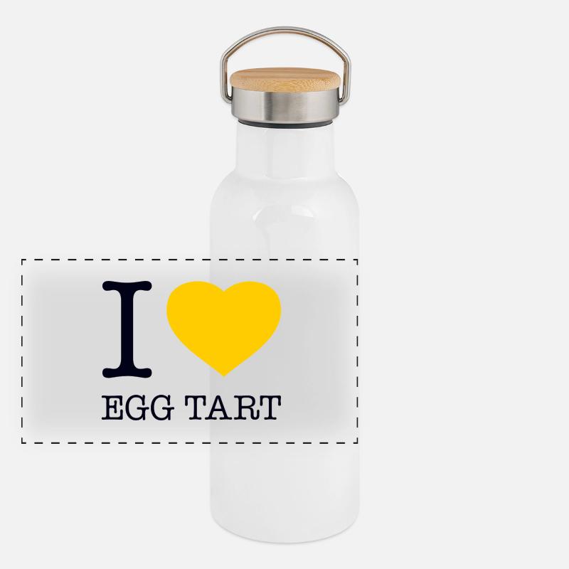 I LOVE EGG TART Panoramic Thermal Bottle with Bamboo Lid