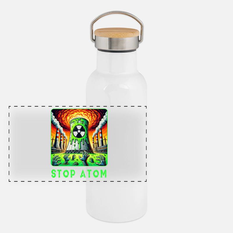 Stop Atom – Radioactif Gourde isotherme avec bouchon en bambou