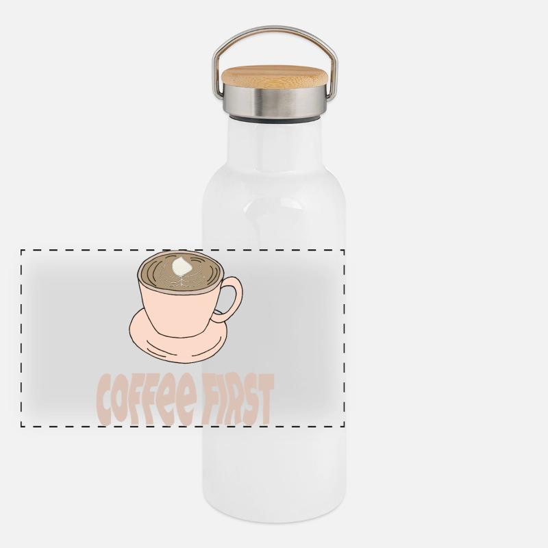 coffee first Panorama Thermosflasche mit Bambusdeckel