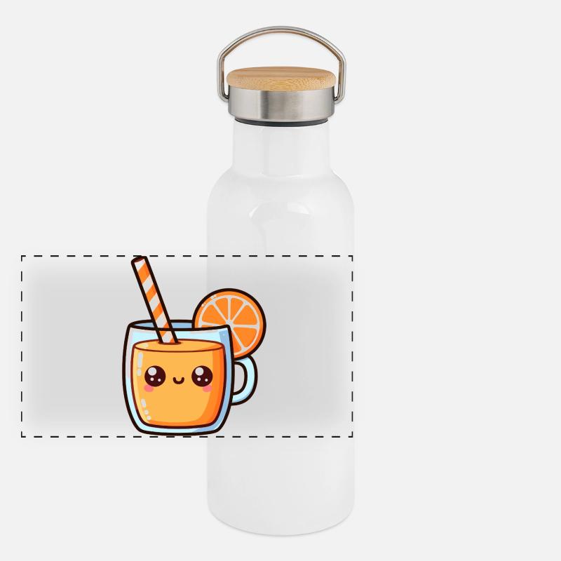 Conception de tasse de jus d’agrumes kawaii Gourde isotherme avec bouchon en bambou