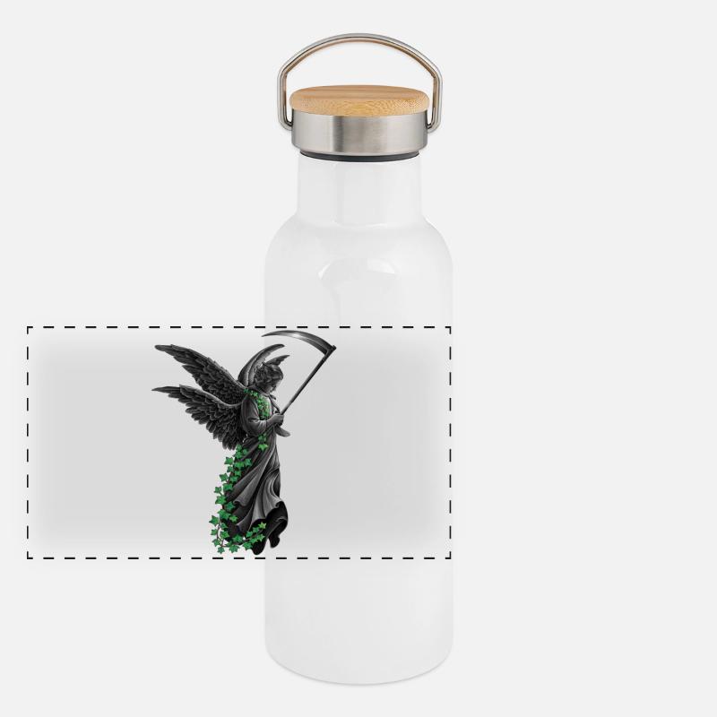 engelstatue, goth Panorama Thermosflasche mit Bambusdeckel