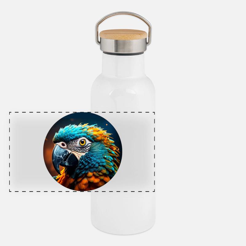 Panorama Thermosflasche mit Bambusdeckel