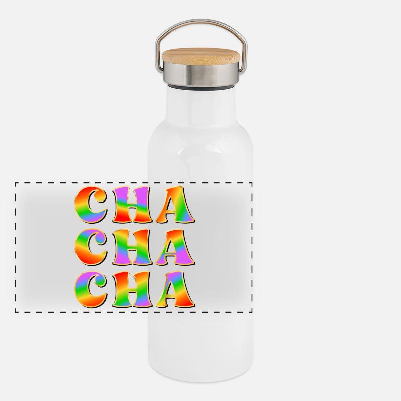 RAINBOW DANCE - DANCING CHA CHA CHA Panoramic Thermal Bottle with Bamboo Lid