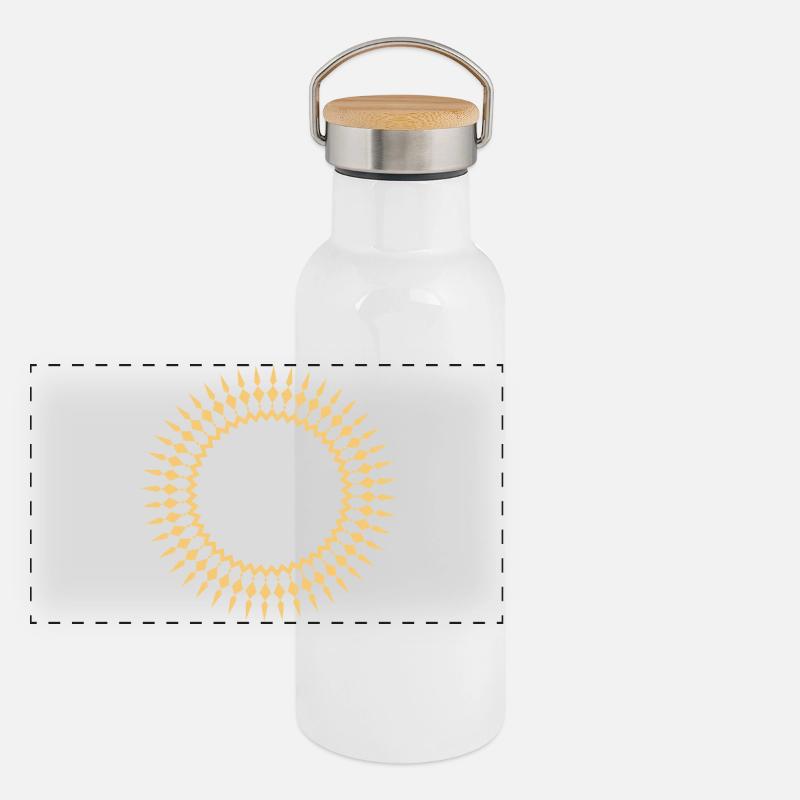 Radiant sun frame geometric Panoramic Thermal Bottle with Bamboo Lid