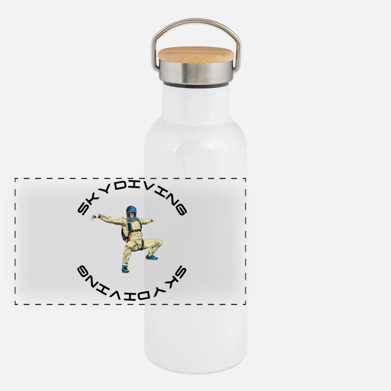 Skydiving Panoramic Thermal Bottle with Bamboo Lid