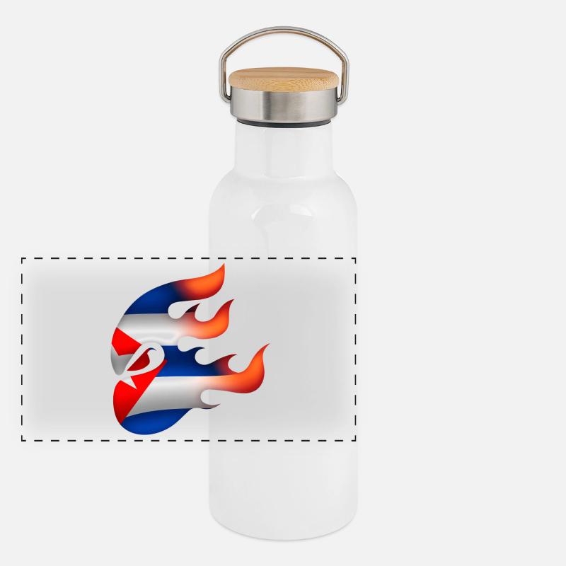 Drapeau de Cuba - Cuba - Ninja Gourde isotherme avec bouchon en bambou
