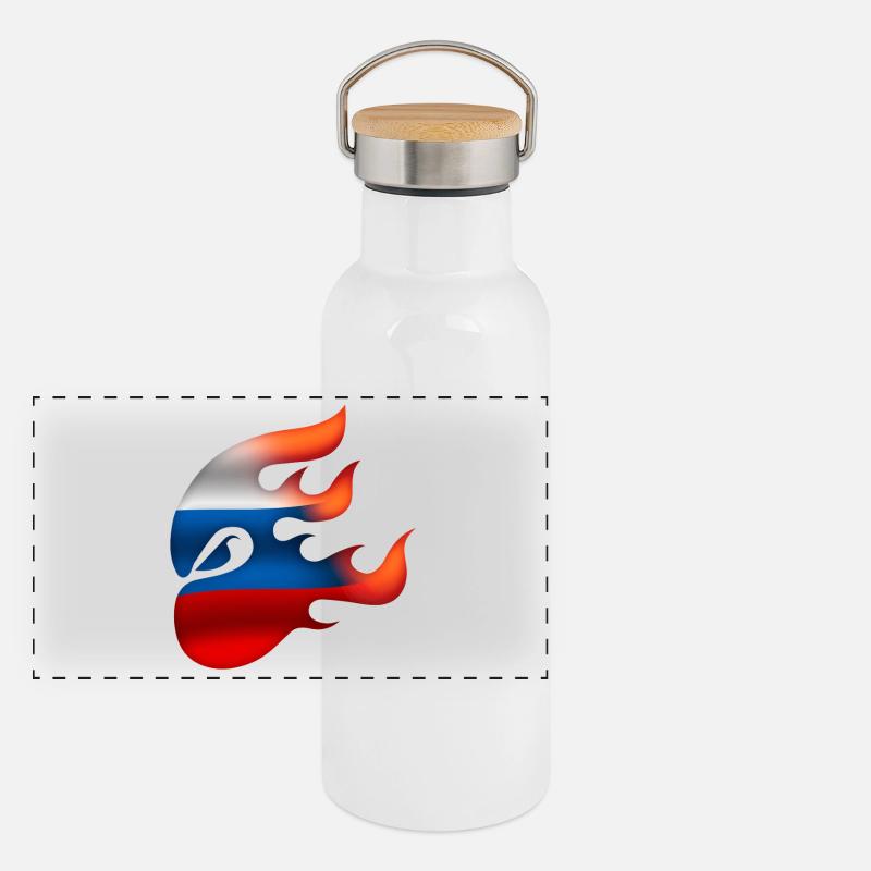 Drapeau de la Russie - Russie - Ninja Gourde isotherme avec bouchon en bambou