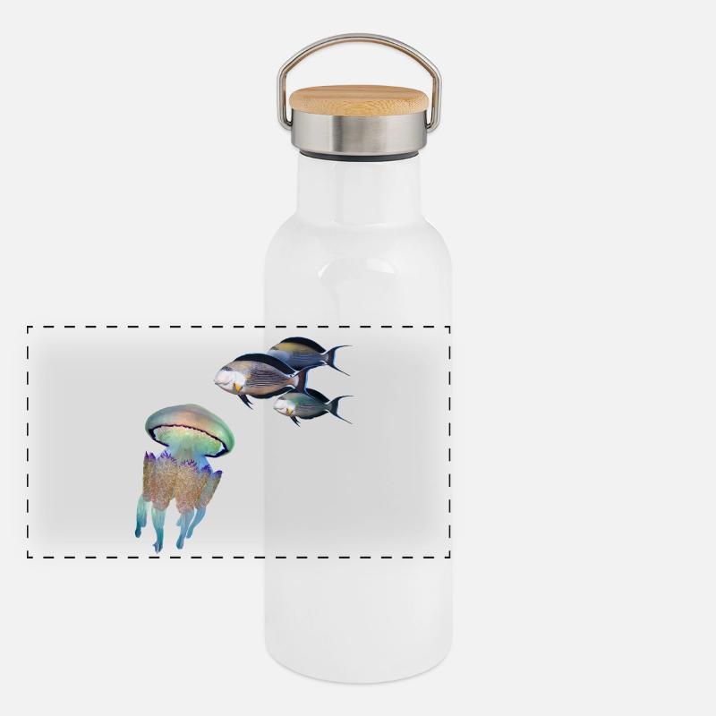 Méduse Gourde isotherme avec bouchon en bambou