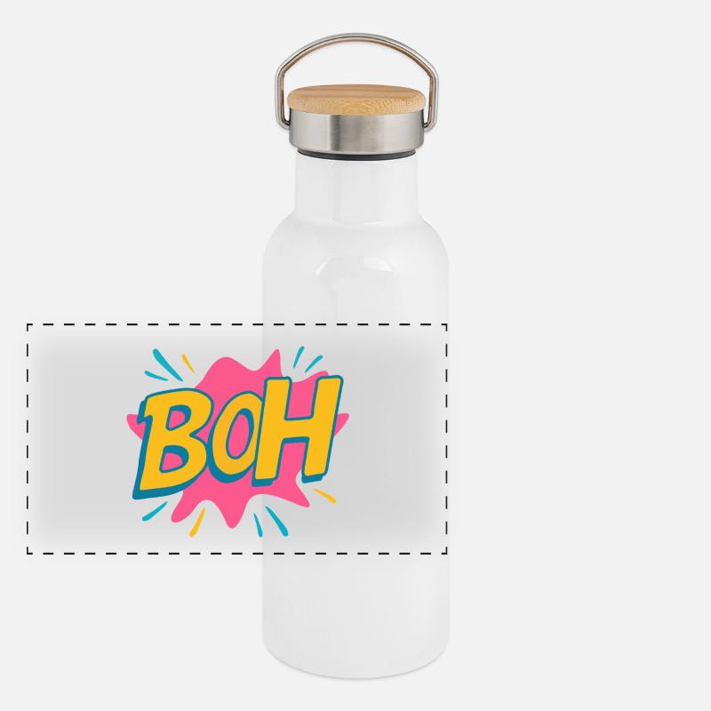 Dunno Panorama Thermosflasche mit Bambusdeckel