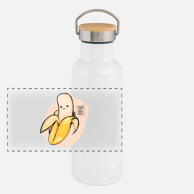 Juste une banane mignonne Gourde isotherme avec bouchon en bambou