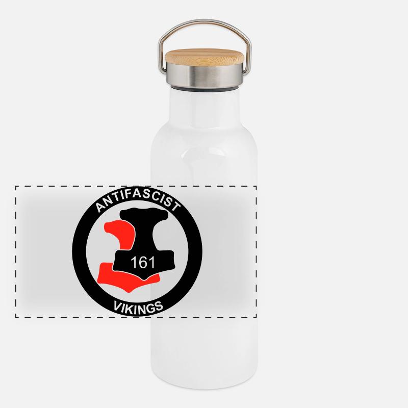 Antifa Vikings Gourde isotherme avec bouchon en bambou
