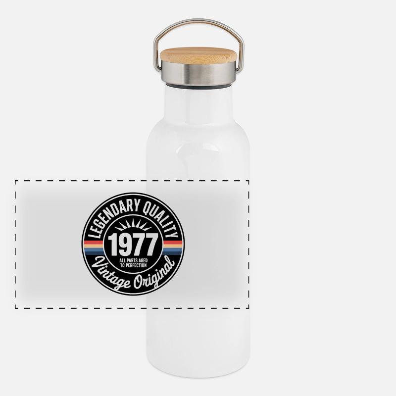 Millésime 1977 Logo de qualité Gourde isotherme avec bouchon en bambou