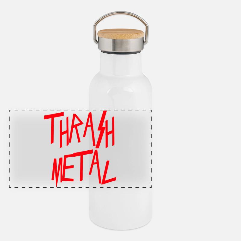 Thrash Metal Gourde isotherme avec bouchon en bambou