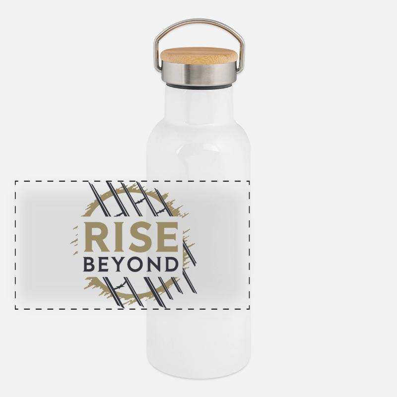 Rise Beyond – Motivational Design Panoramic Thermal Bottle with Bamboo Lid
