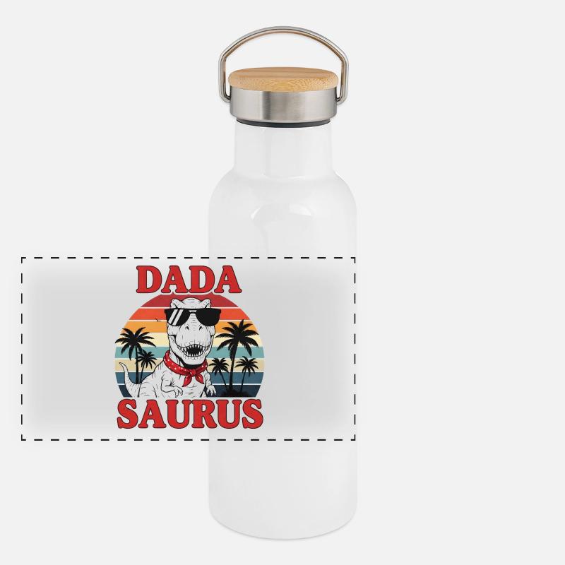 Tyrannosaurus Rex DADA SAURUS Cool Panoramic Thermal Bottle with Bamboo Lid