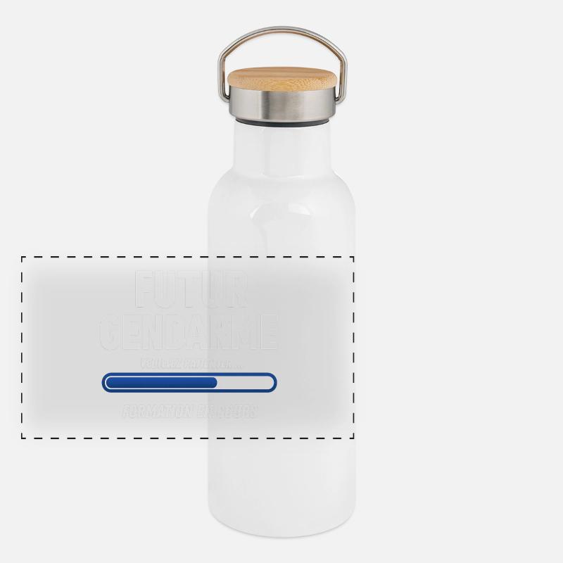 Künftiger Gendarm Panorama Thermosflasche mit Bambusdeckel