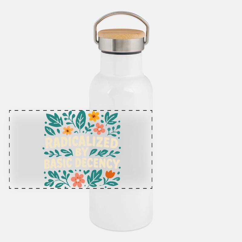 Radicalisé par la décence élémentaire Gourde isotherme avec bouchon en bambou