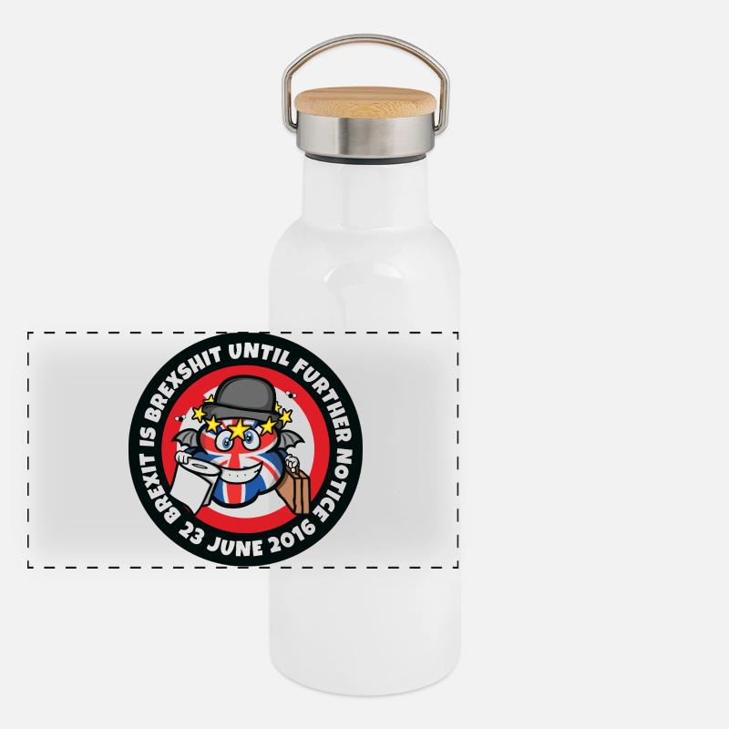 Pas de Brexit ! Gourde isotherme avec bouchon en bambou