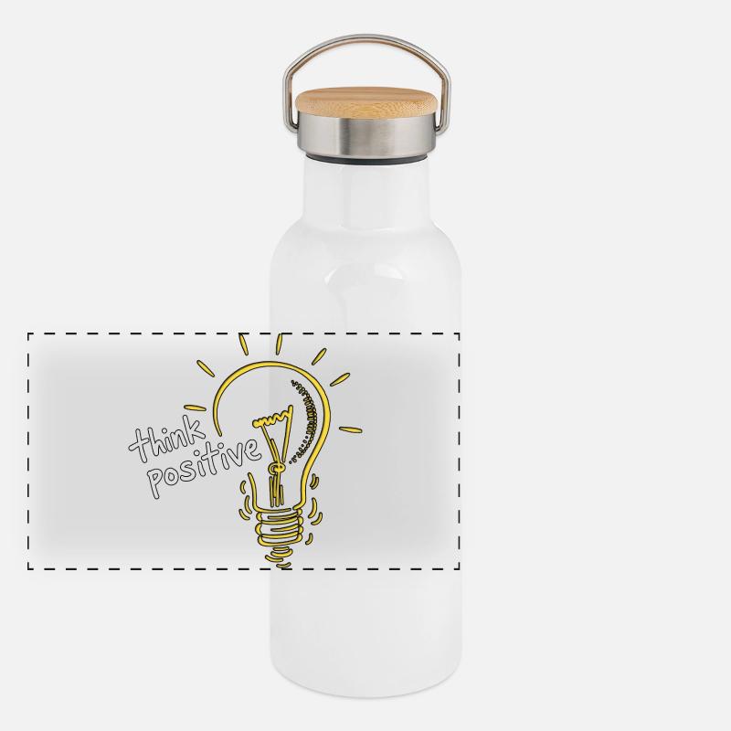 Think positive Panoramic Thermal Bottle with Bamboo Lid