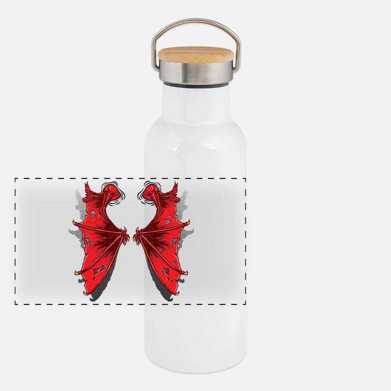 Ailes de dragon Gourde isotherme avec bouchon en bambou