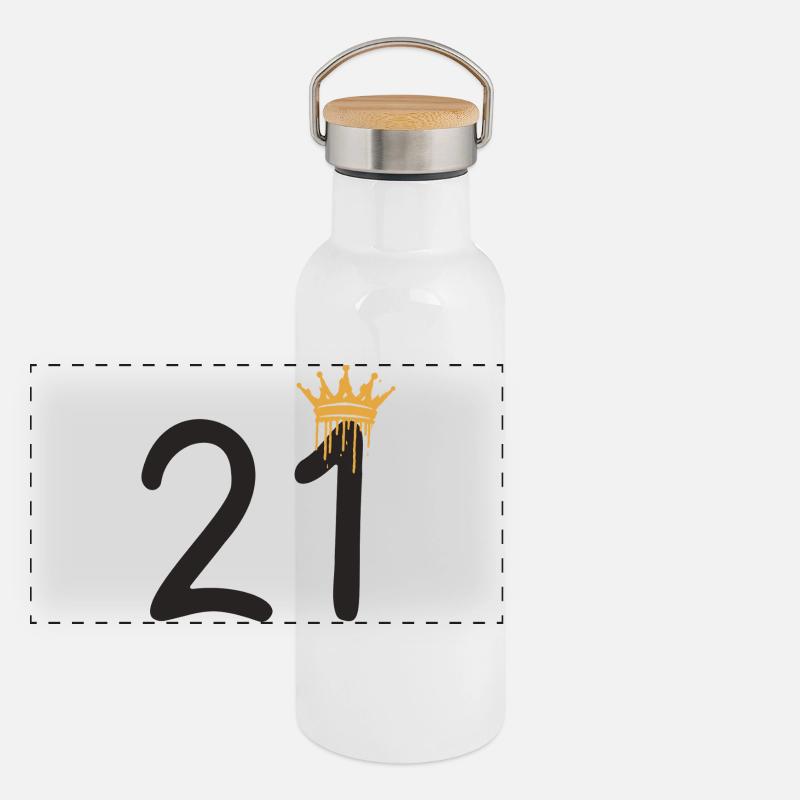 21 Panorama Thermosflasche mit Bambusdeckel