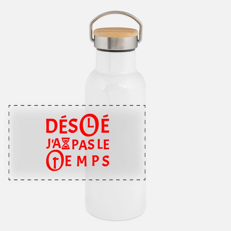 SORRY, I DON'T HAVE TIME! Panoramic Thermal Bottle with Bamboo Lid