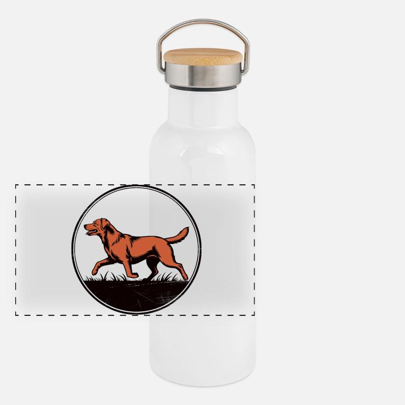 Fox Red Lab Silhouette – Circular Badge Panoramic Thermal Bottle with Bamboo Lid