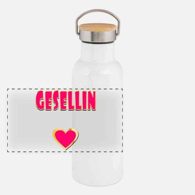 Cœur de formation de compagnon Gourde isotherme avec bouchon en bambou