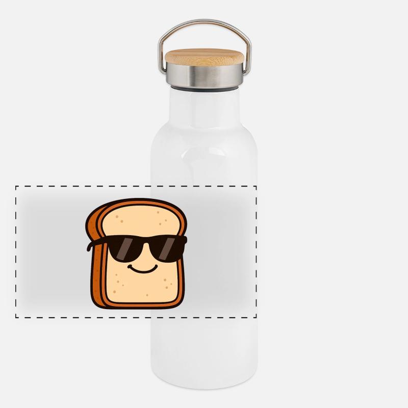 Cool bread with sunglasses Panoramic Thermal Bottle with Bamboo Lid