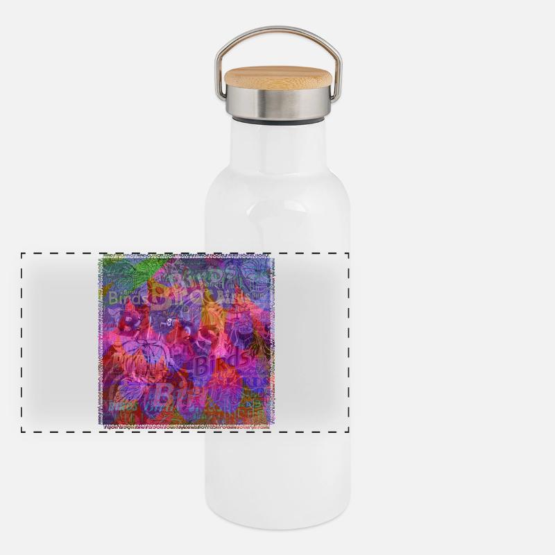 Words & Birds V1 Panoramic Thermal Bottle with Bamboo Lid