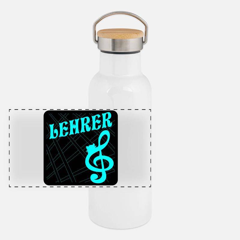 Teacher Music clef Panoramic Thermal Bottle with Bamboo Lid